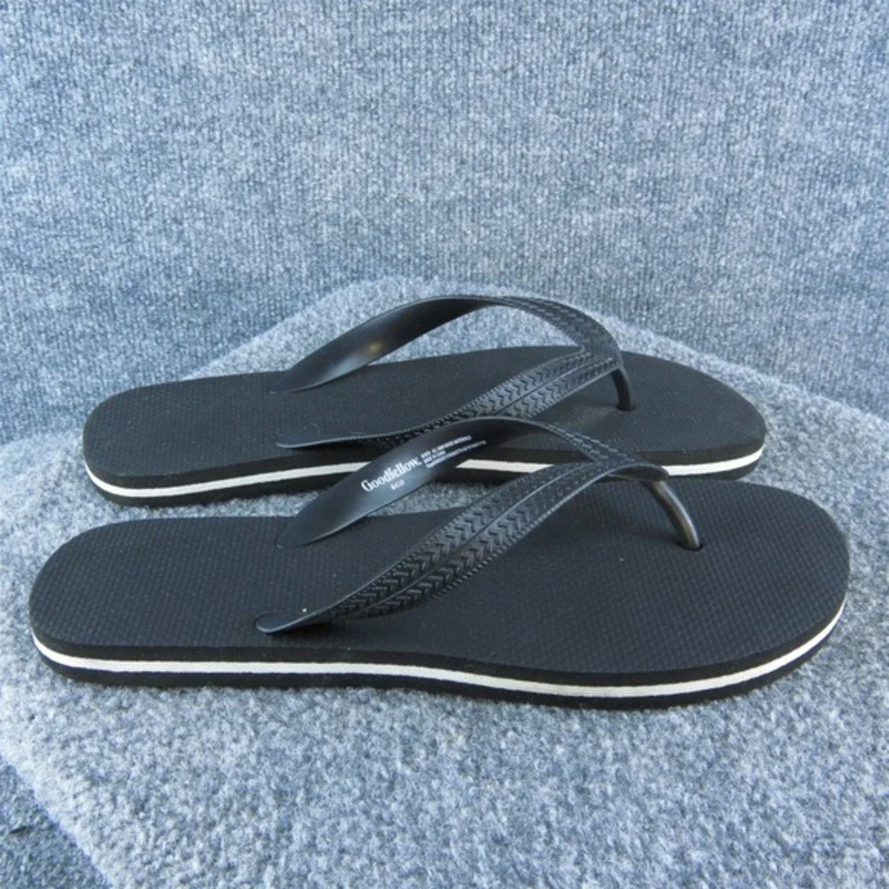 Goodfellow  Men Flip Flop Sandals Size 9-10 Medium Black‎ Synthetic Slip On